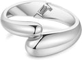 Chunky Gold/Silver Gold Cuff Bangle Bracelets for Women Trendy Hinged Cuff Open Wide Chunky Gold Bracelet Minimalist Bangle Jewelry Gift