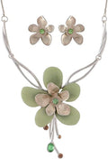 Chunky Statement Jewelry Set Vintage Retro Leaf Flower Floral Geometric Bohemian Boho Bib Necklace Earring Set Fashion Costume Jewelry for Women Girls Wedding Party Prom Unique Gift