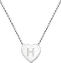 YL Initial Necklace 925 Sterling Silver Heart Letter Pendant A-Z Alphabet Cubic Zirconia Jewelry for Women