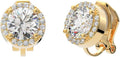 Aloha Earrings Round Halo Crystal Clip On Stud Earrings