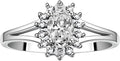 Rylos 14K White Gold Classic Halo Ring: Diamonds, 6X4MM Oval Gemstone - Birthstone Jewelry for Women - Stunning Diamond Gold Ring Sizes 5-10