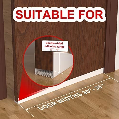 2 Pack Door Draft Stopper, 36” Length Cuttable Weather Stripping Door Seal - Image 4