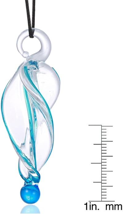 BESHEEK Murano Inspired Twist and Twirl Glass Pendant Necklace for Women Handcrafted Artisan Hypoallergenic Italian Style Jewelry