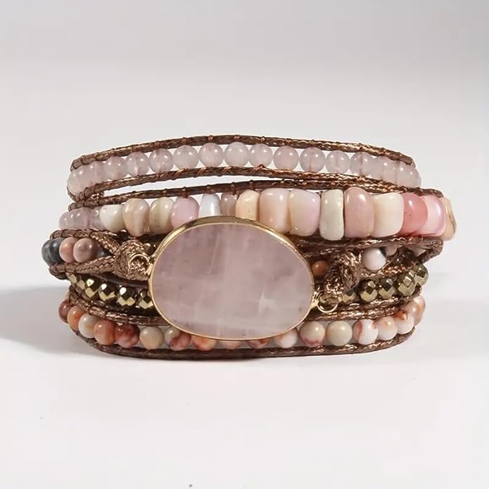 ZOSOJONA Women Wrap Bracelets Boho Natural Stone Jasper Turquoises Strand Bracelet Jewelry Collection