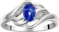 Rylos Ring featuring Classic Style, 6X4MM Birthstone Gemstone, & Diamonds - Elegant Jewelry for Women in Sterling Silver, Sizes 5-10