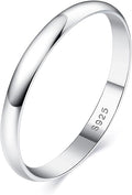 MILACOLATO 925 Sterling Silver Ring for Women Men High Polished Plain Stackable Thumb Rings Tarnish Resistant Wedding Band Ring Comfort Fit Size 4 to 12, 1mm 2mm 3mm 4mm 5mm 6mm