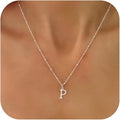 Valentines Gifts for Her Women - Initial Necklaces for Women Dainty 14k Gold Plated A-Z Letter Pendant Name Necklaces Cute Charm Choker Fashion Accessories Non Tarnish Trendy Jewelry Gift