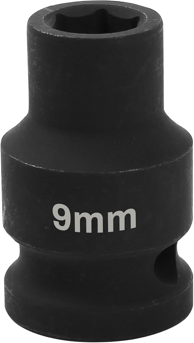 1/2" Drive 9mm Deep Impact Socket, 6 Point Chrome Molybdenum Steel Heavy Duty by YTkavq