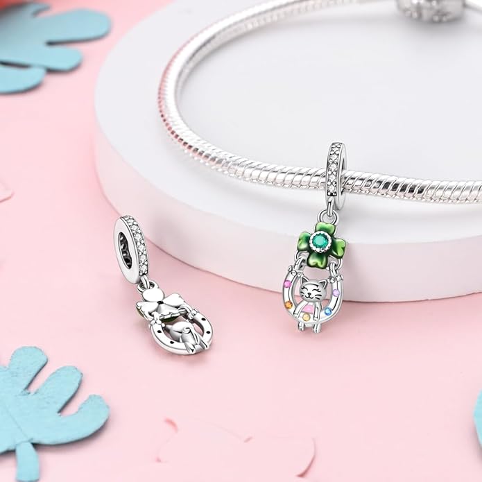 MULA 925 Sterling Silver Charms for Bracelets and Necklaces Airplane Passport Dangle Pendants Beads Butterfly Dragonfly Charms Jewelry Charm for Women