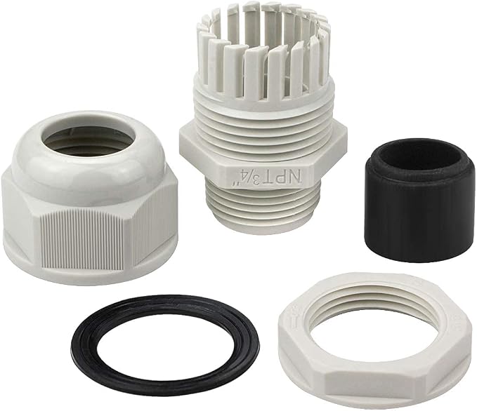 XHF 10 Pcs 3/8" IP68 Strain Relief Nylon Cord Grip NPT Cable Glands Adjustable - Image 4