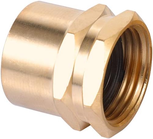 3/4" GHT Female to 3/4" NPT Female Connector, Brass Garden Hose Fitting 2pcs - Image 2