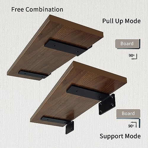 Heavy Duty Shelf Bracket 12 inch Metal Wall Mount Powder Coated 90 Degree Black - Image 4