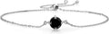 Gem Stone King Gemstone Birthstone Solitaire Bracelet For Women | 925 Sterling Silver | Round 6MM | Gift for Her Women Wife Mom Lady Daughter | Adjustable Bolo Bracelet | Easy-On Easy-Off