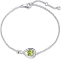 FANCIME Love Bracelet 925 Sterling Silver Infinity Birthstone Bracelets for Women Fine Jewelry Birthday Christmas Gifts for Her Mom Wife, Chain Length 6.7"+1.2" Extend