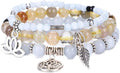 UEUC Tree of Life Yoga Healing Stone Bracelets,Multilayer Lotus Chakra Stone Reiki Bracelet Sets,Anxiety Crystal Natural Stone,for Women Stress Relief
