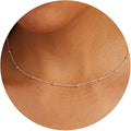 CHESKY 14k Gold Plated/Silver Plated Dainty Necklace for Women, Trendy Satellite Choker Necklace Thin Beaded Layered Choker Necklaces Discs Paperclip Chain Necklaces Womens Simple Jewelry
