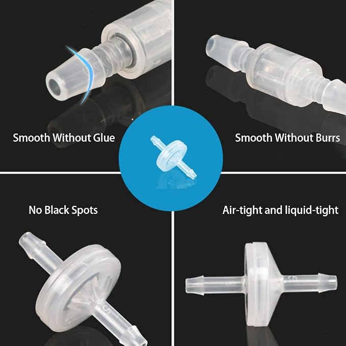 One Way Check Valve 1/8" Hose Barb Non Return Ozone Resistance Plastic Valve - Image 5