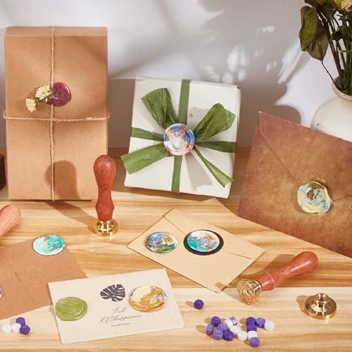 CRASPIRE Wax Seal Stamp 1.18In/30mm Tree of Life Reusable Stamps Plant Patterns - Image 5