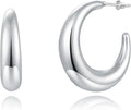 Lightweight Teardrop Hoop Earrings for Women 18k White Gold/Gold Plated Large Oval Hoop Earrings High Polished Statement Hoop Earrings Jewelry Gifts