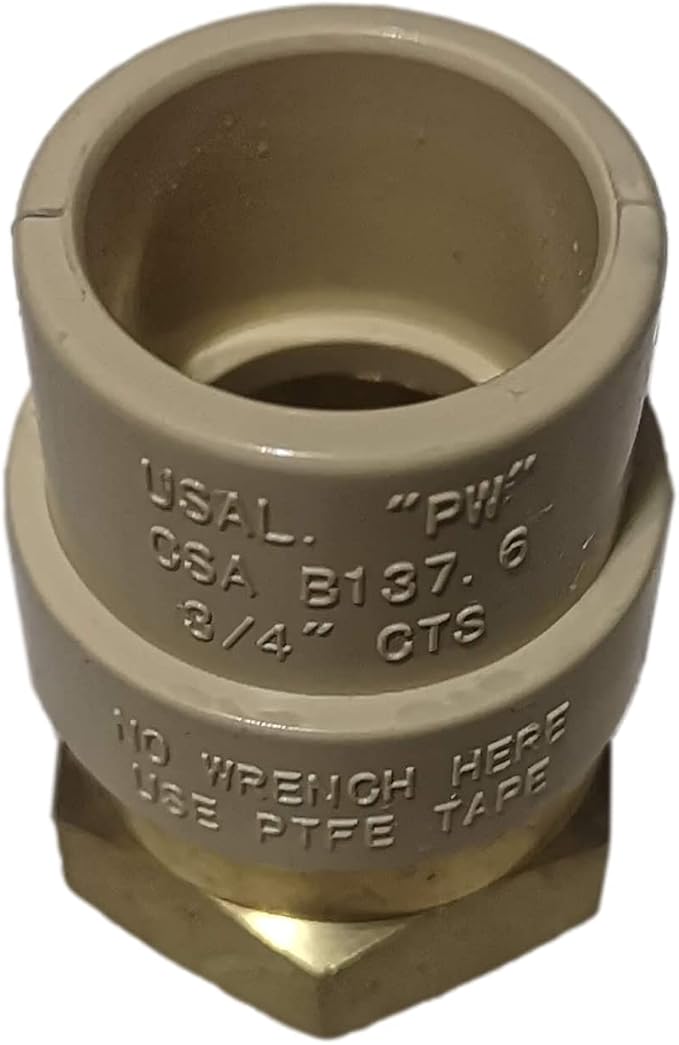 XFITTING 3/4 inch Female NPT x 3/4 inch CPVC Adapter, CPVC Female Adapter - Image 3