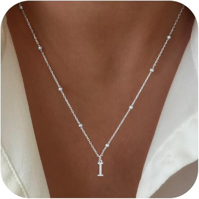 Valentines Gifts for Her Women - Initial Necklaces for Women Dainty 14k Gold Plated A-Z Letter Pendant Name Necklaces Cute Charm Choker Fashion Accessories Non Tarnish Trendy Jewelry Gift