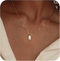 Initial Necklaces for Women 14K Gold Plated Letter Necklace Dainty Name Pendant Necklace Personalized Christmas Gifts for Women Trendy Gold Jewelry