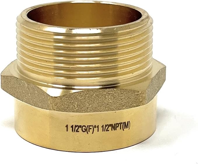 Cascada 1 1/2" G Thread Female to 1 1/2" NPT Thread Male Pipe Fitting Adapter - Image 6