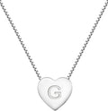 YL Initial Necklace 925 Sterling Silver Heart Letter Pendant A-Z Alphabet Cubic Zirconia Jewelry for Women