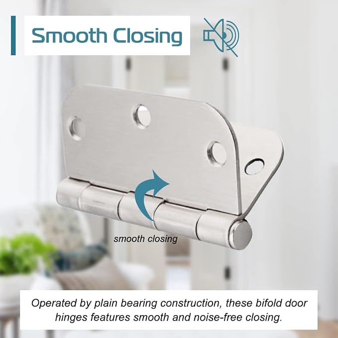 18 Pack Satin Nickel Door Hinges 3.5 inch Brushed Nickel Hinges Rounded 5/8" - Image 2