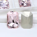 8Pcs Octagon Crystal Pointback Rhinestones,27 * 18.5mm Large Glass Rhinestones Gem Stones for Crafts Dress Shoes Jewelry Making，Pink