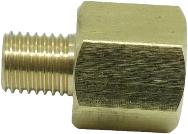 2 Pcs 1/8" NPT Pipe Female x M8*1 Male Metric Gauge Adapter Brass - Image 3