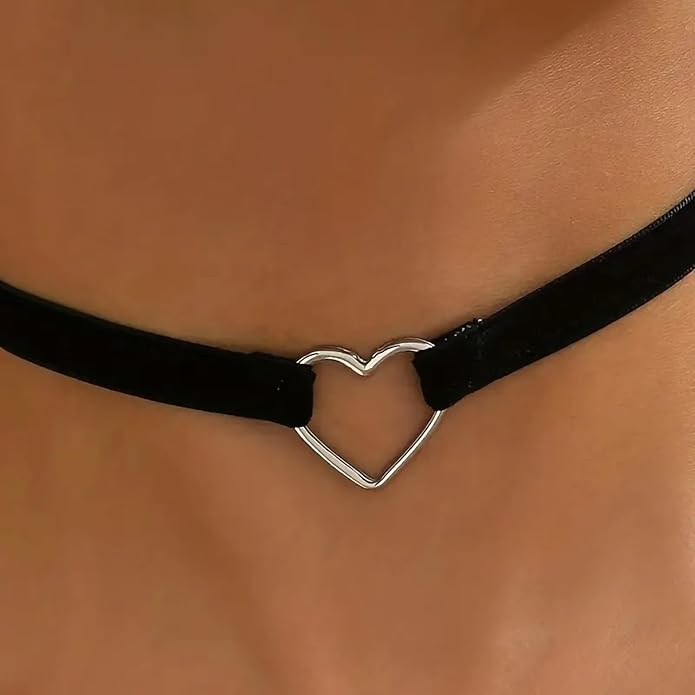 Fesciory Black Necklaces for Women, Adjustable Layered Velvet Leather Lace Collar Necklace, Goth Jewelry Gifts.