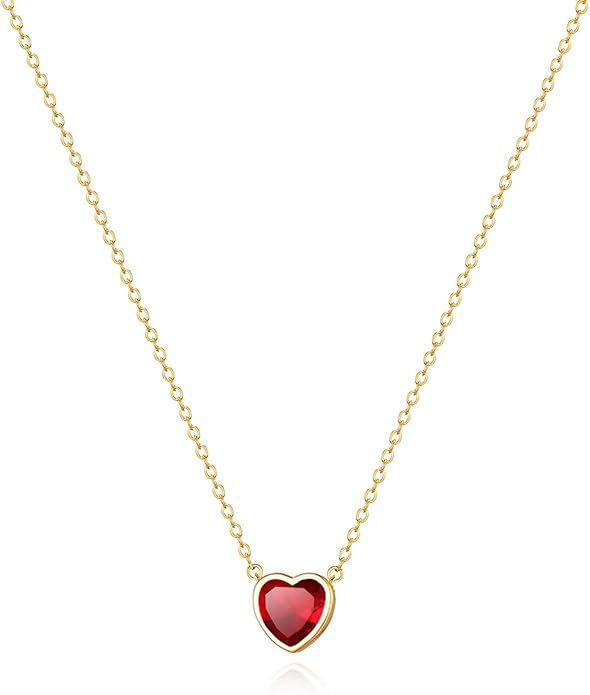 Zeffy Dainty Gold Heart Necklace for Women Trendy 14K Gold/Silver Plate Cute Heart Pendant Choker Necklaces Gold Love Heart Chain Necklace for Women Dainty Gold Jewelry Gifts for Women