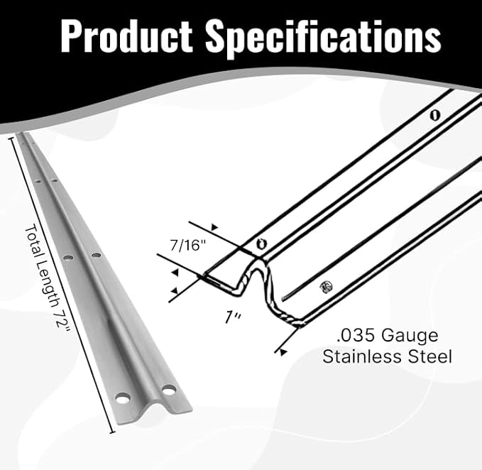 KC Hardware Stainless Steel Sliding Glass Door Screw Down Track, Inverted V - Image 2