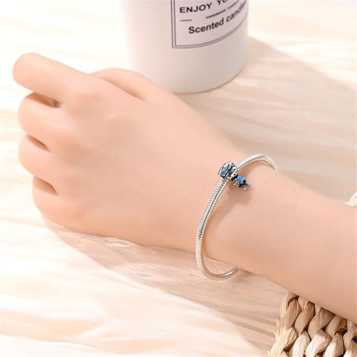 LIGHTDOG 925 Sterling Silver Charm fits Pandora Charm Bracelet Necklaces Pendant Bead Charms Jewelry Gift for Women Family Friends