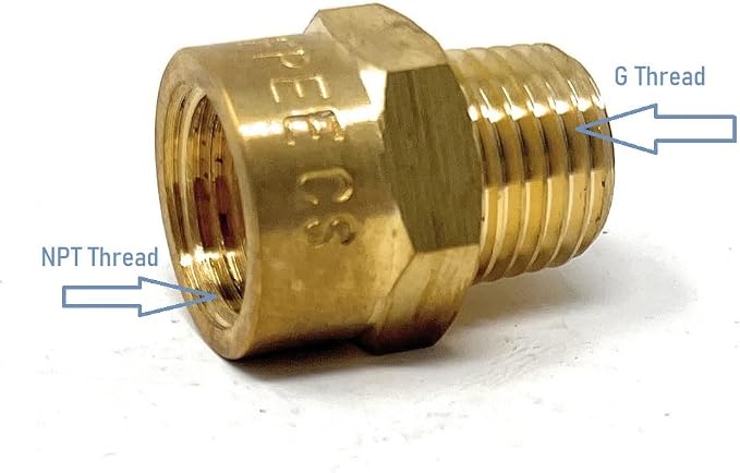 Cascada Lead-Free Brass Adapter, G Thread British BSPP Male to NPT Female) - Image 3