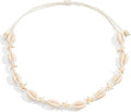 Nackiy Handmade Sea Shell Necklace for Women Summer Adjustable Natural Shell Collar Necklace