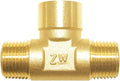 Joywayus Brass Pipe Fitting Barstock Tee 3 Way NPT 1/2" Male x 1/2" Female x by Joywayus