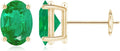 ANGARA Natural Emerald Earrings for Women | Oval Shape Emerald Classic Earrings in 14K Solid Gold/Platinum | May Birthday, Anniversary, Gemstone Jewellery Gift