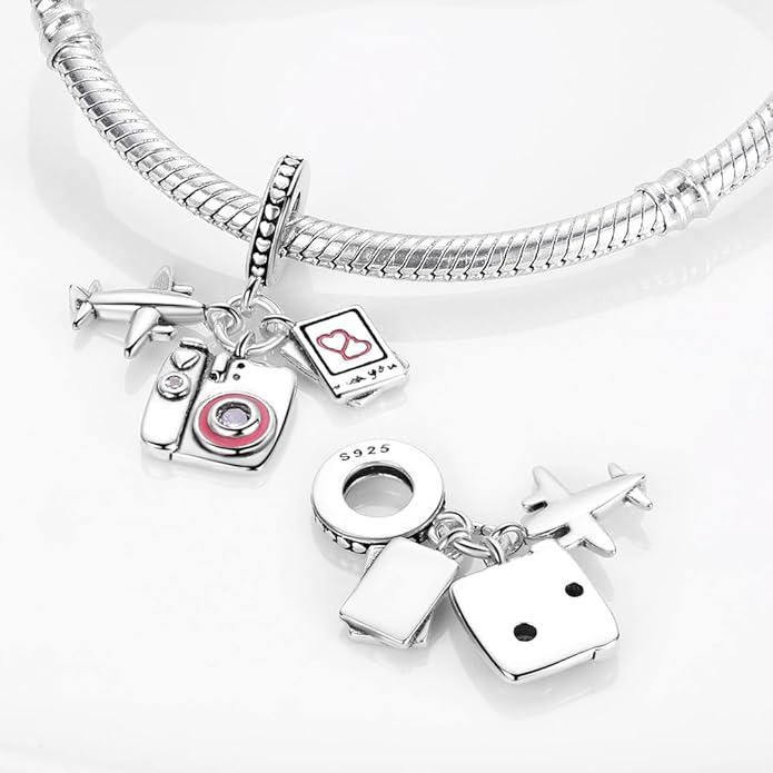 LIGHTDOG 925 Sterling Silver Charm fits Pandora Charm Bracelet Necklaces Pendant Bead Charms Jewelry Gift for Women Family Friends