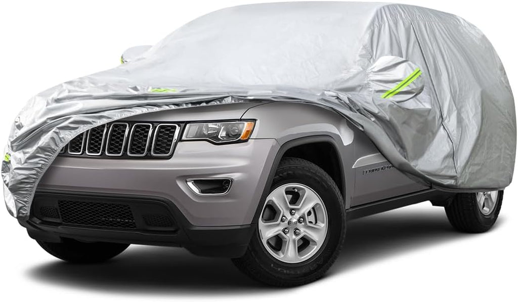 KouKou OxfordWaterproof SUV Car Cover Suitable for Jeep Grand Cherokee from 2005 to 2025, Windproof All Weather Waterproof Outdoor Cover Sun Rain UV Dust Snow Protection.