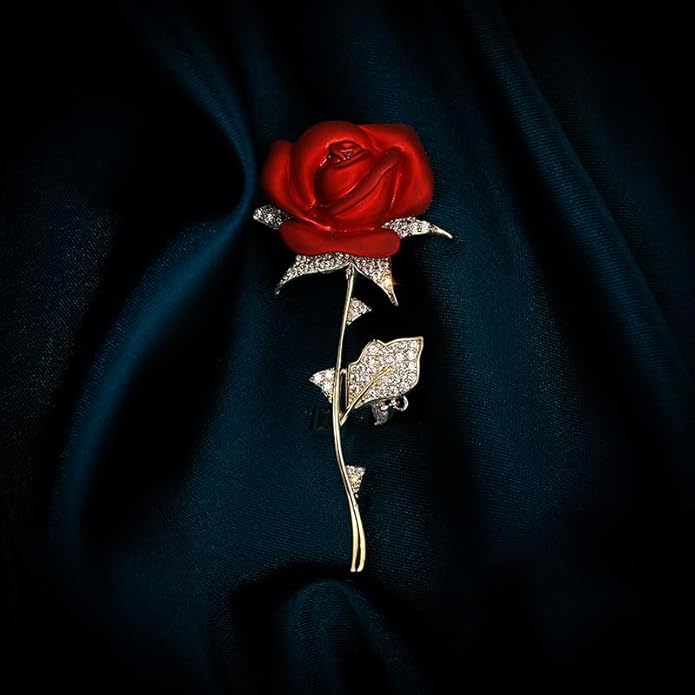 Red Rose Flower Brooches and Pins for Women Costume Jewelry Brooch Pins Broches Jewelry for Women Elegant Lady Pin