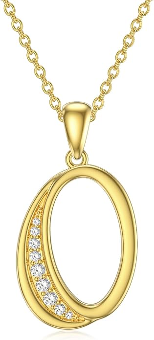 14k Gold Initial Necklace for Women, Solid Gold Moissanite Letter Pendant Necklaces Jewelry for Her Birthday Valentines Day Gifts for Mom Wife Christmas Gifts for Girlfriend Sister