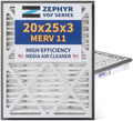 Zephyr 20x25x3 VGF Merv 11 Pleated 3" Air Cleaner Filters. Box of 2 by Unknown