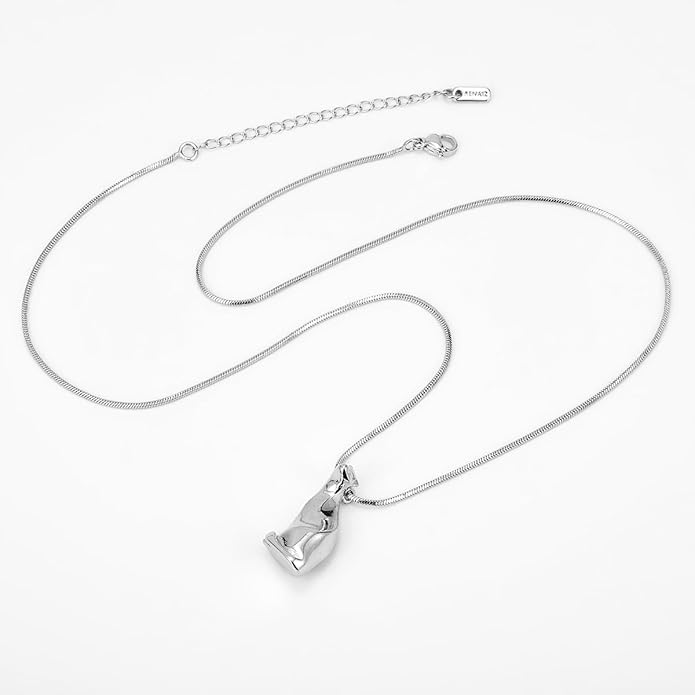 Renaiz Egyptian Gold Cat Necklace for Women - 14K Gold Plated Ancient Egypt Inspired Dainty Sitting Kitty Pendant, Bastet Charm, Hypoallergenic Cat Lover Gifts, Ultimate Elegance for Ailurophile Meow