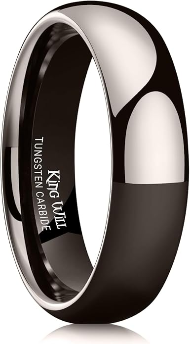 King Will Tungsten Carbide Wedding Band for Men Women Promise Rings for Couples Domed High Polish