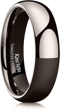 King Will Tungsten Carbide Wedding Band for Men Women Promise Rings for Couples Domed High Polish