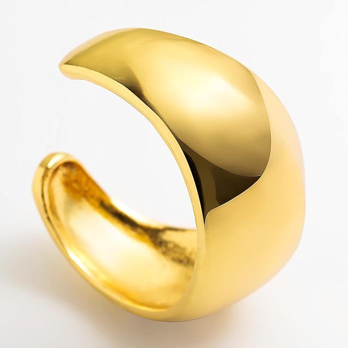 Gold Bracelets for Women Trendy Adjustable Gold Plated Cuff Bangle Bracelets Bold and Beautiful Wide Chunky Gold Bracelet Minimalist Bangle Jewelry for Women