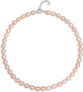 Pearl Necklace for Women, AAA+ Freshwater Cultured Pearl Strand,18 Inch with Sterling Silver Clasp, Elegant Pearls Classic Jewelry Gift for Mother's Day | Christmas | Wedding | Anniversary for Mother Wife Daughter