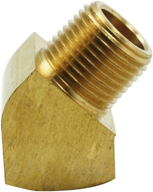 45 Degree Street Elbow 1/2" NPT Male x 1/2" NPT Female Brass Pipe Fitting - Image 6